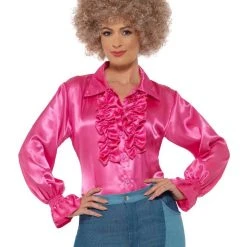 Smiffys Ruffle Shirt, Pink