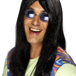 Smiffys Mens Hippy Wig, Neil, Black