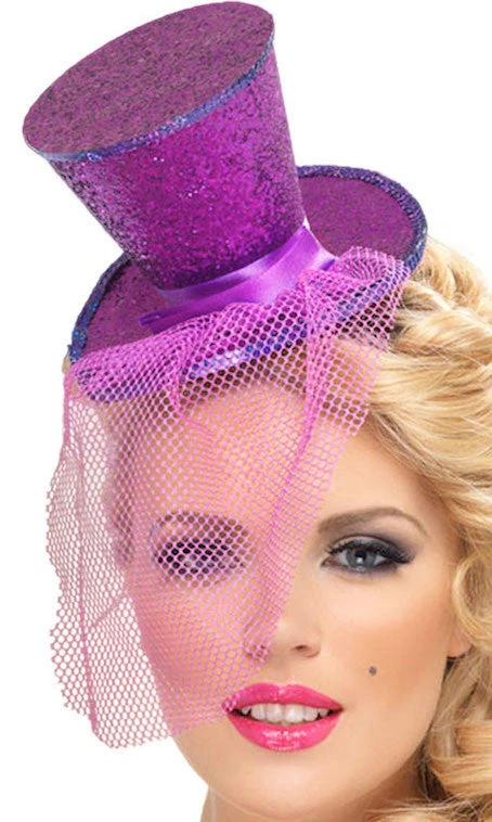 Smiffys Mini Topper, Purple Halloween Hats 1 Smiffys Mini Topper, Purple Halloween Hats