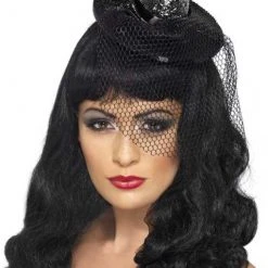 Smiffys Halloween Hats Witch Glitter Hat