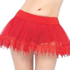 Leg Avenue Tu Tu's Teardrop Lace Petticoat Red