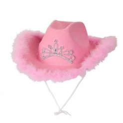 Wicked Pink Cowgirl Hat With Marabou Feather
