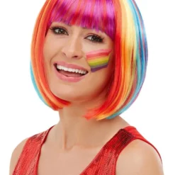 Smiffys Rainbow Bob Wig Womens