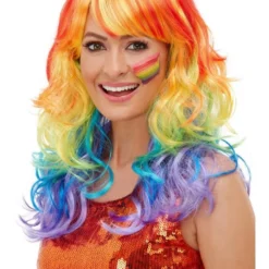 Smiffys Rainbow Glam Wig Womens