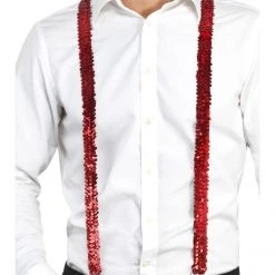 Smiffys Clown & Circus Sequin Braces, Red