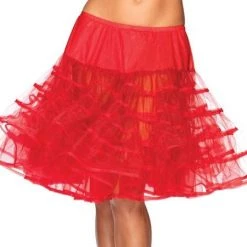 Leg Avenue Knee Length Petticoat, Red
