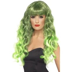 Smiffys Siren Wig, Green & Black