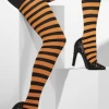 Smiffys Tights, Orange-Black