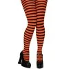 Vendor-unknown Hoisery Tights, Striped, Orange-Black