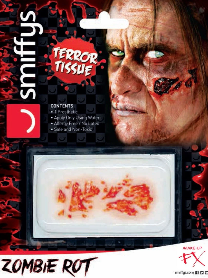 Smiffys 3D Tattoo Transfers Wound Transfer, Zombie Rot